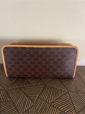 Brown Monogram Travel Wallet with Tan Trim